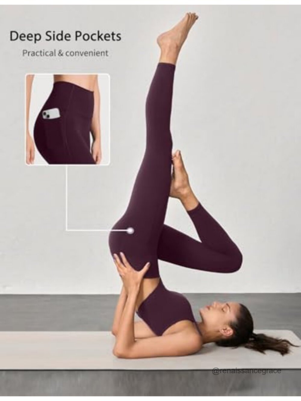 Yoga Leggings with Pockets for Women High Waist No Front Seam 25"